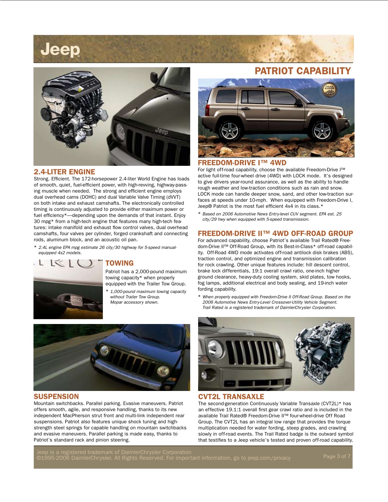2007 Jeep Patriot Brochure Page 6